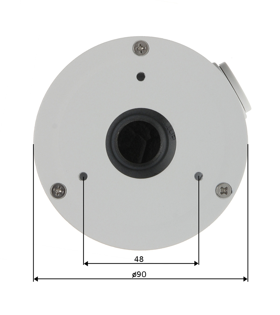 Dahua PFA134 baza kamere φ90x33.7mm - Nazidna dozna za sakrivanje kablova i konektora prilikom instalacije kamera.