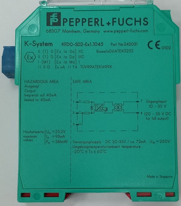 GlobalFire PF242031: P+F KFD0-SD2-Ex1.104 Galvanic